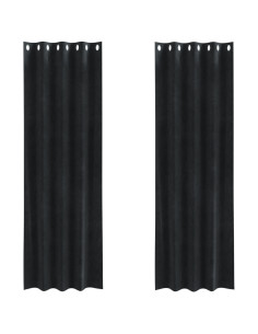 Tende oscuranti 2 pcs Nero 140 x 260 cm Velluto 2
