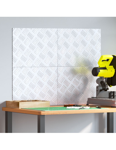 Piani in Alluminio a Scacchi 4 Pezzi Antiscivolo 40x30 cm