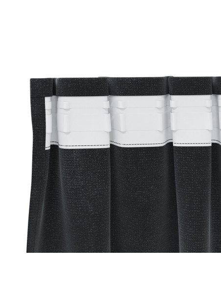 Tende Blackout  con Nastrino 2 pz in Velluto Nero