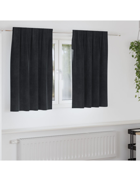 Tende Blackout  con Nastrino 2 pz in Velluto Nero