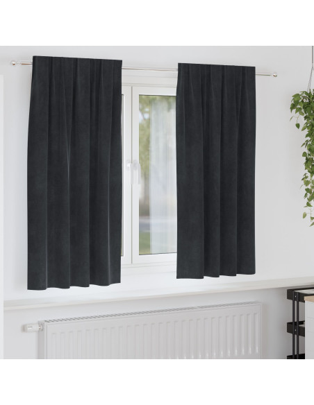Tende oscuranti 2 pcs Nero 140 x 175 cm Velluto