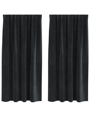 Tende oscuranti 2 pcs Nero 140 x 175 cm Velluto
