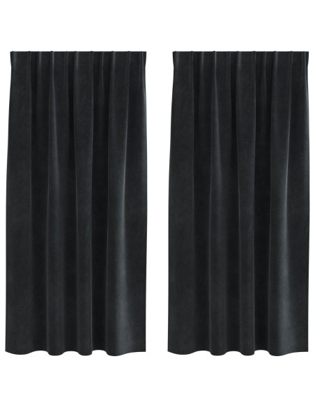 Tende oscuranti 2 pcs Nero 140 x 175 cm Velluto