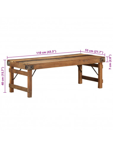 Tavolino da Caffè  Legno naturale Legno massello 110 x 55 x 40 cm