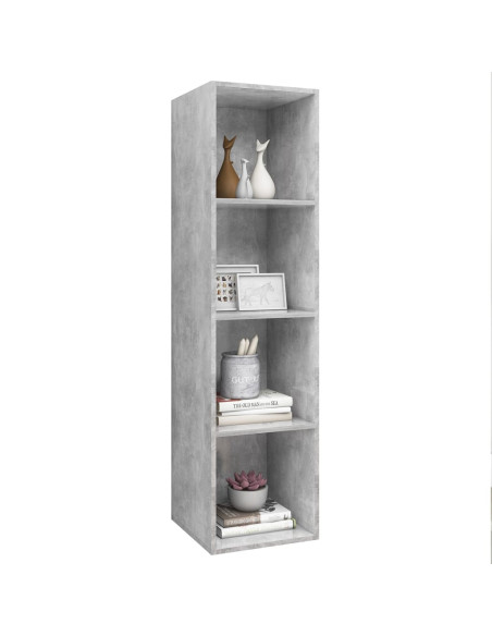 Mobile TV Parete Grigio Cemento 37x37x142,5cm Legno Multistrato