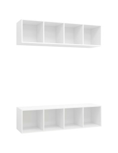 Mobile TV a Parete 2 pz Bianco in Truciolato 2