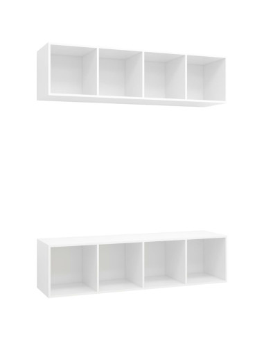 Mobile TV a Parete 2 pz Bianco in Truciolato