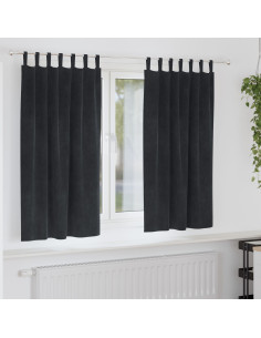 Tende oscuranti 2 pcs Nero 140 x 175 cm Velluto 2