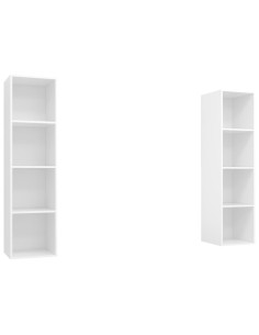 Mobile TV a Parete 2 pz Bianco in Truciolato 2