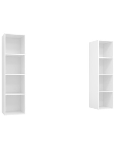 Mobile TV a Parete 2 pz Bianco in Truciolato