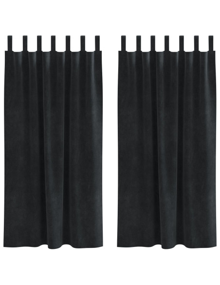 Tende oscuranti 2 pcs Nero 140 x 175 cm Velluto