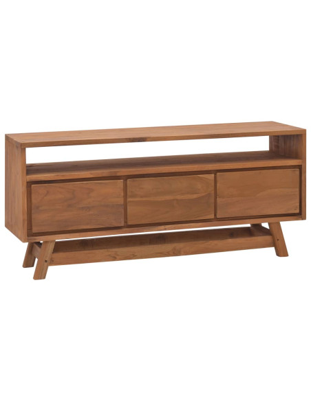 Mobile Porta TV 110x30x50 cm in Legno Massello di Teak