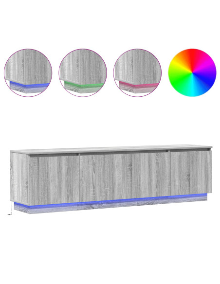 Mobile TV  con LED Grigio Sonoma 180x38x49 cm Legno ingegnerizzato