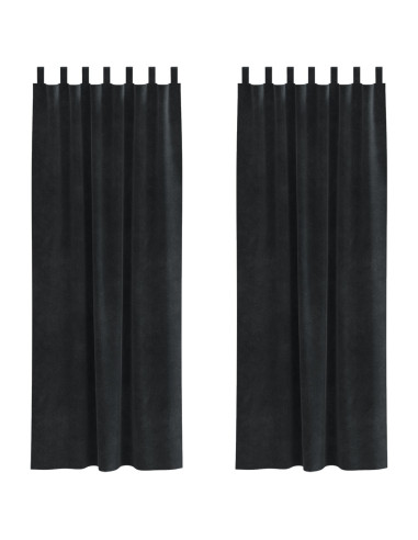 Tende oscuranti 2 pcs Nero 140 x 245 cm Velluto