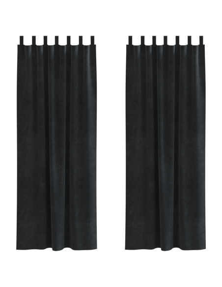 Tende oscuranti 2 pcs Nero 140 x 245 cm Velluto