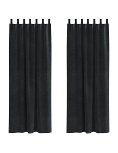 Tende oscuranti 2 pcs Nero 140 x 260 cm Velluto 2