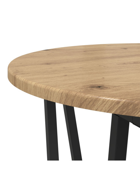 Tavolino 2 pz in Legno di Rovere e Metallo -