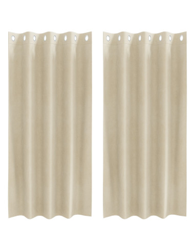 Tende oscuranti 2 pcs Crema 140 x 175 cm Velluto