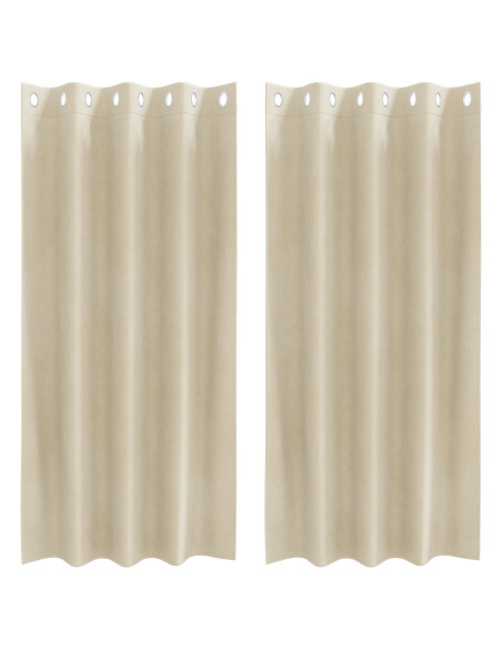 Tende oscuranti  con occhielli 2 pezzi velluto crema