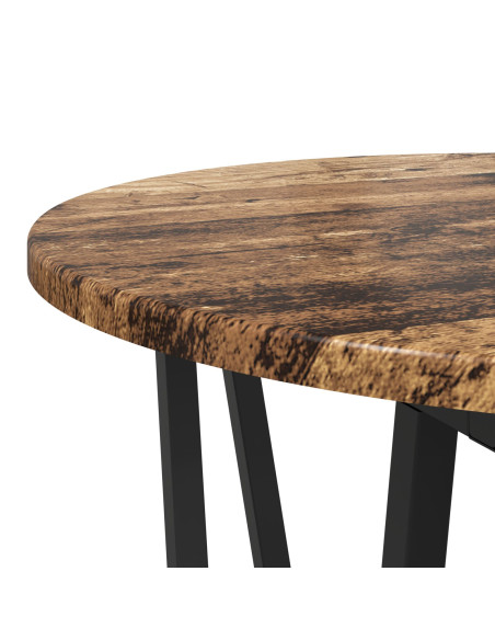 Set di 2 Tavolini in Legno Riciclato e Metallo