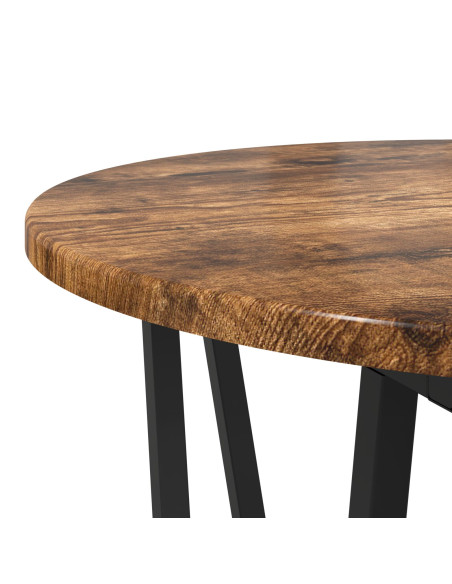 Tavolino 2 pz Rovere Fumè in Legno Ingegnerizzato e Metallo