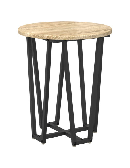 Tavolino 2 pz Rovere Sonoma in Legno Ingegnerizzato e Metallo