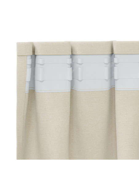 Tende Blackout  con nastro superiore 2 pezzi in velluto crema