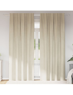 Tende oscuranti 2 pcs Crema 140 x 225 cm Velluto 2