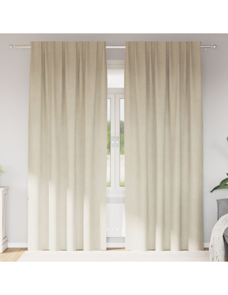 Tende Blackout  con nastro superiore 2 pezzi in velluto crema