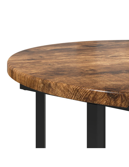 Tavolino 2 pz Rovere Affumicato in Legno Compatto e Metallo