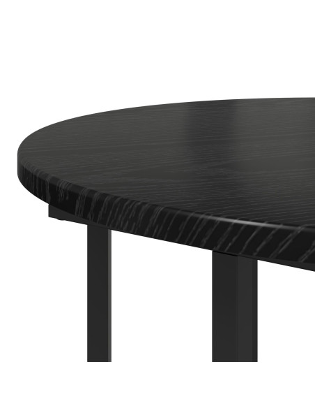 Tavolino 2 pezzi Nero Rovere Legno Ingegnerizzato e Metallo