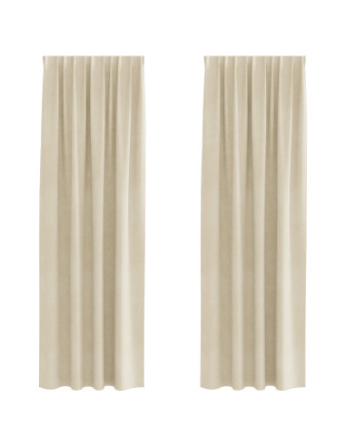 Tende oscuranti 2 pcs Crema 140 x 260 cm Velluto