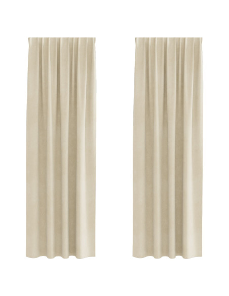 Tende oscuranti 2 pcs Crema 140 x 260 cm Velluto