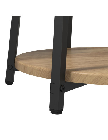 Set tavolini con lo scaffale 2 pcs Rovere Artigianale e Nero