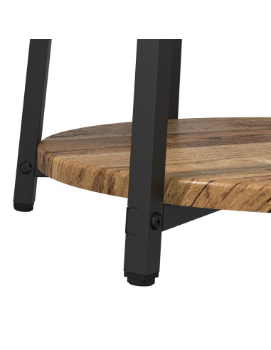 Set tavolini con lo scaffale 2 pcs Legno Antico e Nero