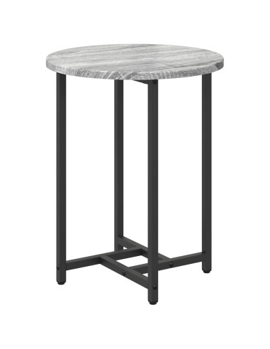 Set tavolini 2 pcs Grigio Sonoma e Nero