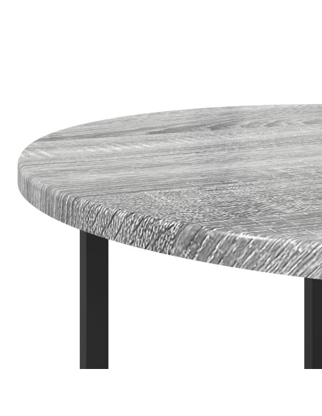 Tavolino 2 pz Grigio Sonoma in Legno Ingegnerizzato e Metallo
