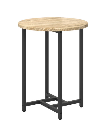 Set di 2 Tavolini in Legno Ingegnerizzato Rovere Sonoma e Metallo