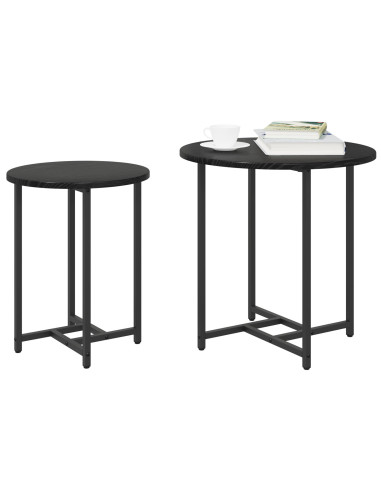 Set tavolini 2 pcs Rovere Nero