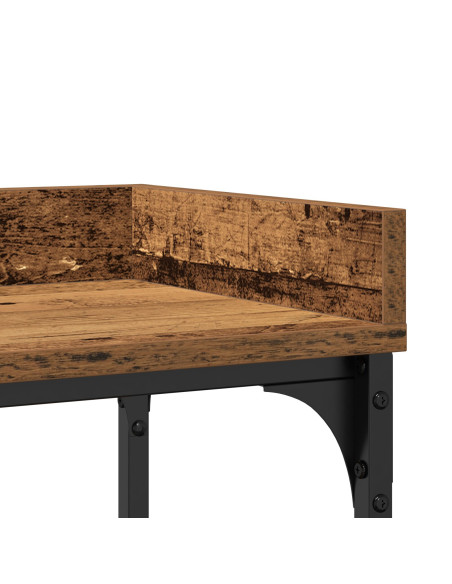Console Table in Legno Antico 100x30x80 cm in Legno Ingegnerizzato e Acciaio