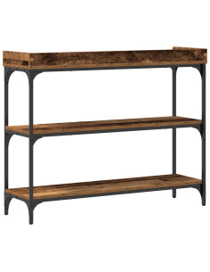 Tavolo Consolle con lo scaffale Legno vecchio 100 x 30 x 80 cm 2