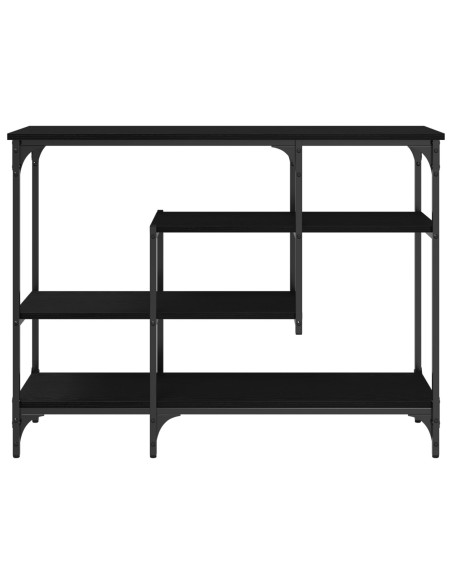 Tavolo Consolle Nero Quercia 100x35x75 cm Legno ingegnerizzato e Acciaio