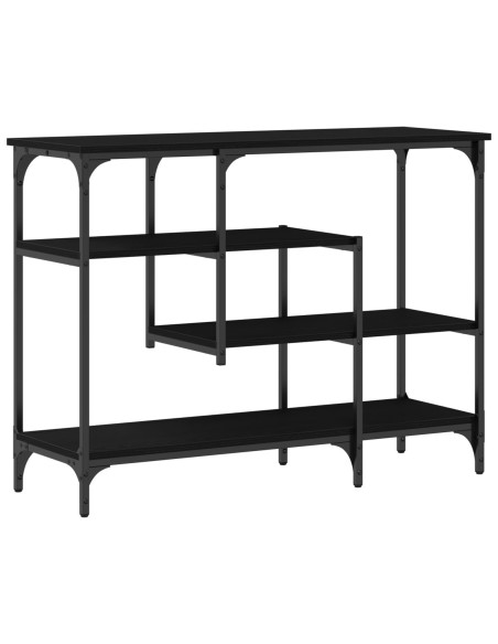 Tavolo Consolle Nero Quercia 100x35x75 cm Legno ingegnerizzato e Acciaio