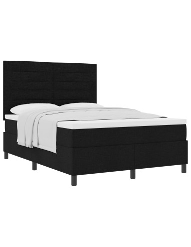 Letto a molle con materasso Nero 140 x 200 cm Tessuto
