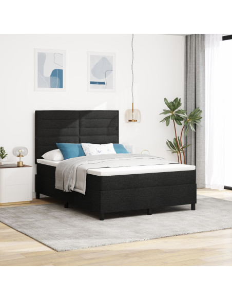 Struttura del letto  con materasso Nero Tessuto 140 x 200 cm