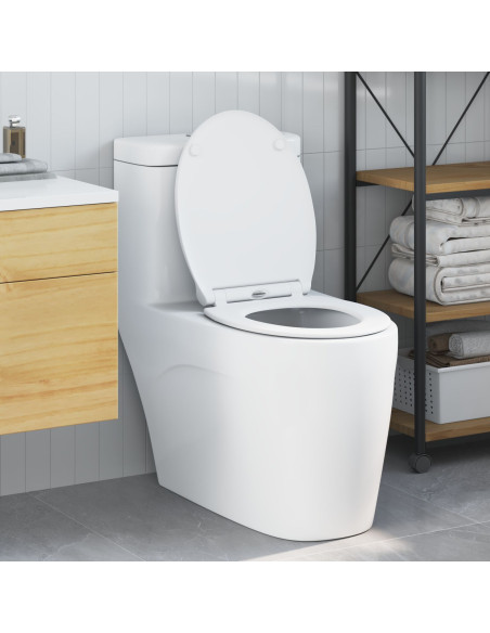 Toilet Seat con Chiusura Flessibile in Duroplast Bianco