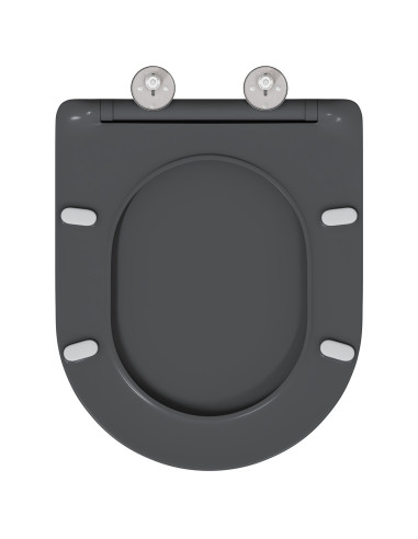 Sedile del WC Antracite 47 x 36 x 3,4 cm Duroplast