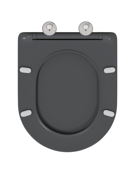 Sedile del WC con Chiusura Morbida in Duroplast Antracite di