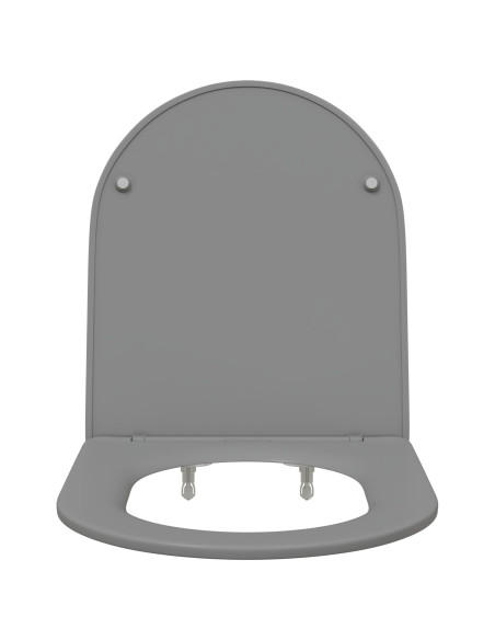 Sedile WC a sgancio rapido  con chiusura morbida in Duroplast Grigio