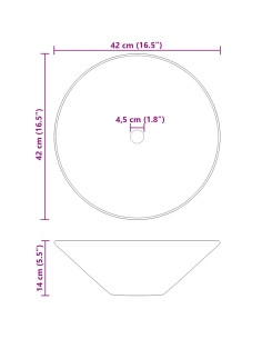 Lavandini 2 pz Nero Lucido Ø42x14 cm in Ceramica